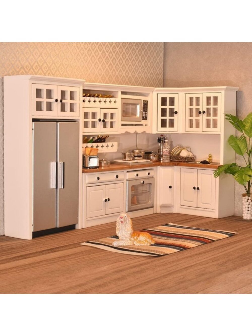 Dollhouse Furniture & Accessories Set - 1/12 Scale Kitchen Playset for Kids